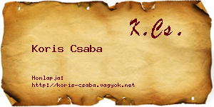 Koris Csaba névjegykártya