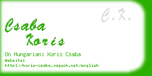 csaba koris business card